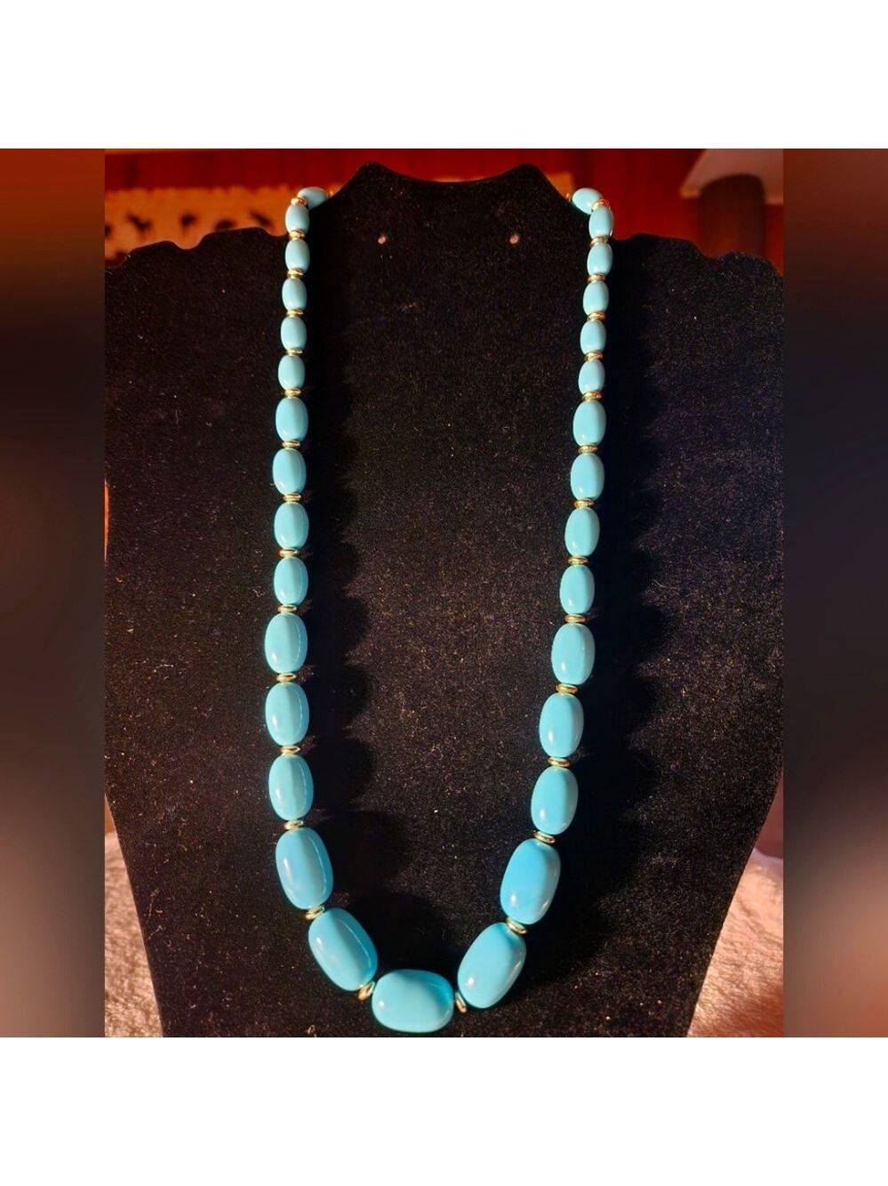 Faux Turquoise Beaded Necklace